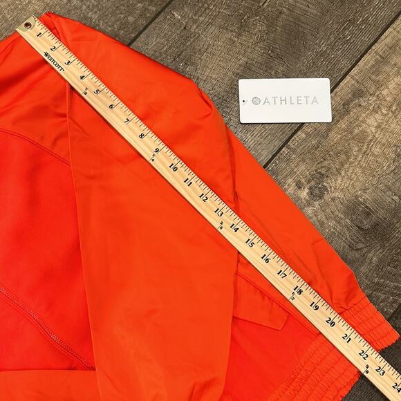 NWT ATHLETA Bright Red Zion Microfleece Full Zip Jacket Size Large - Picture 5 of 9